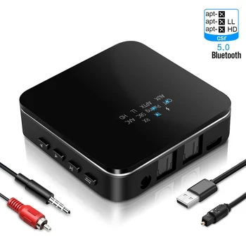 Bluetooth de înaltă Calitate 5.0 Transmițător Receptor, Difuzor TV MP3 3.5 mm AUX Portul Optic HD Muzica Adaptor Audio