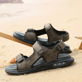 fabric Housework Endurance De înaltă Calitate din Piele pentru Bărbați Sandale Brand de Mari  Dimensiuni 48 Roma Stil de Moda Pantofi de Plaja de Vară în aer liber  Trekking Sport Sandal cumpara ~ Pantofi Pentru