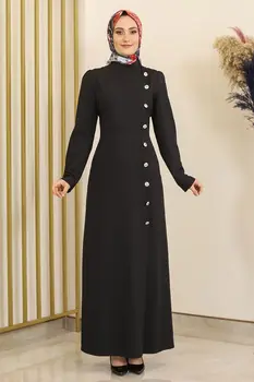 Culoare negru femei rochie. Elegant și de calitate. Rochie musulman. Noul sezon de moda. Made in Turcia. Caftan. Kaftan