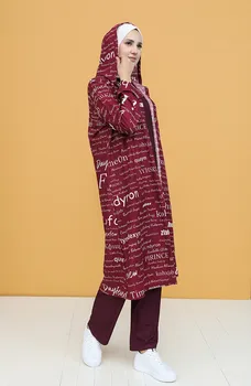 Islamic Femeie Arabă Rochii Casual 3 Piese Trening, Hanorace +Maxim + Legging Model Solid Detalii Despre Cele Patru Anotimpuri, Plus Dimensiune Hijab
