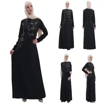 Vintage Femei Musulmane Sequin Rochii Lungi Rochie Maxi Dubai Caftan jilbab-ul Malaezian emiratele arabe unite Halat Rochie Haine Islamice Rochie Serviciu de Închinare