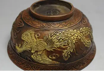 Bronz meserii aurit alamă cupru castron Shuangfeng camera de zi de decorare