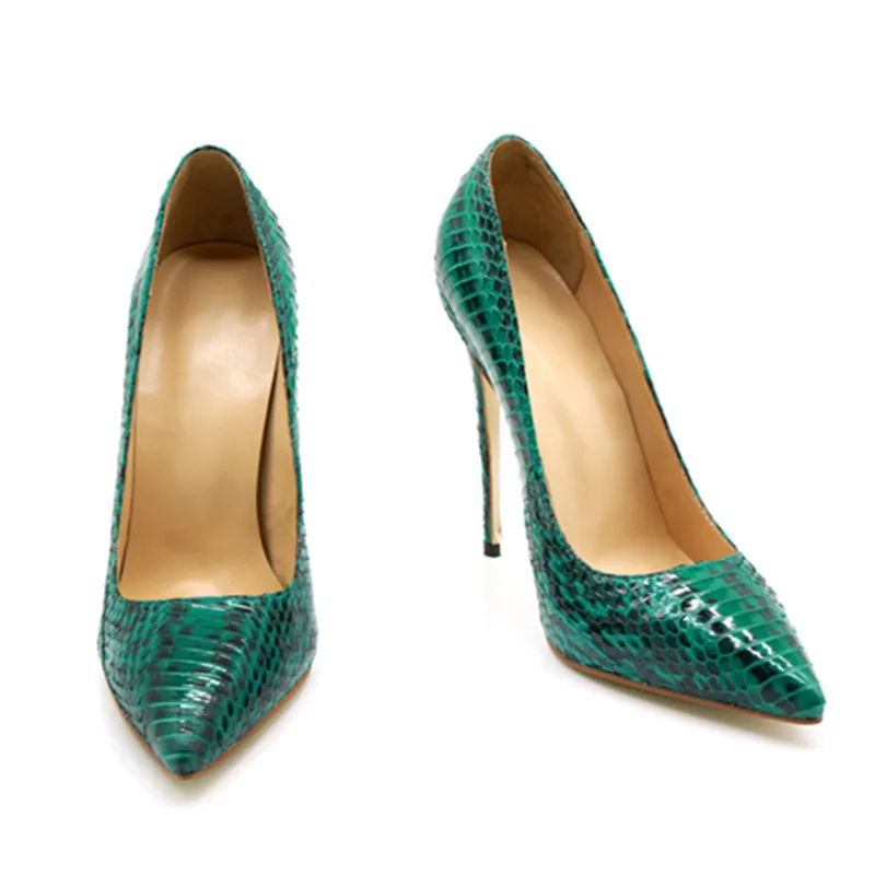Verde, pantofi cu inalt 2018 noi python model de pantofi pentru femei pompe sexy stilet tocuri petrecere de nunta pantofi de dimensiuni mari 43 cumpara ~ Pantofi Pentru Femei www.cepsports.ro